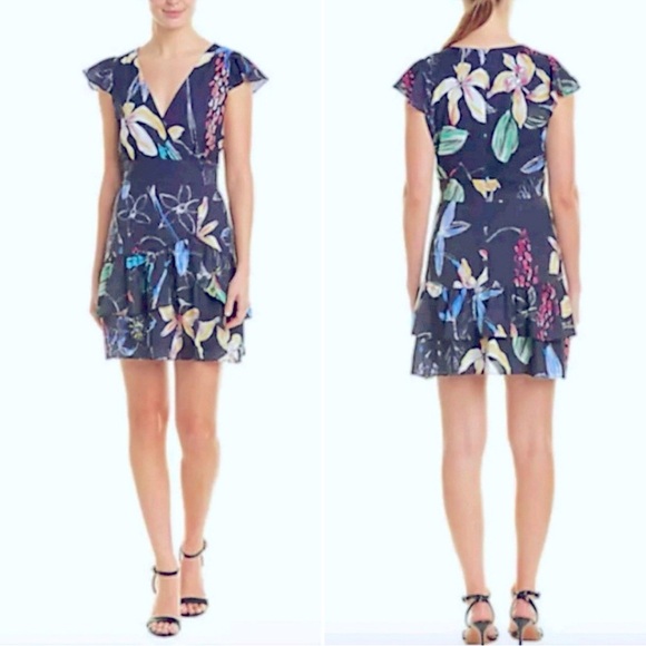 Parker • Cosmic Fleur Ruffle Mini Dress - Picture 1 of 13